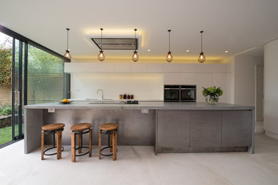 This is an example of a contemporary kitchen in London.