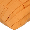 Textured Pintucks 18"x18" Suede Fabric Orange Pillow Cases, Orange Love Tune