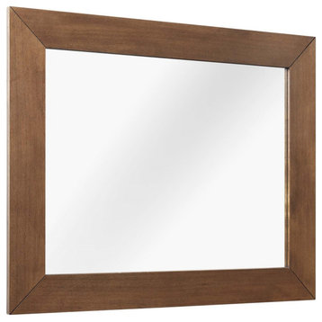 Kali Mid-Century Modern Wall Mirror - Sleek Brown Walnut Veneer Frame - Elevate