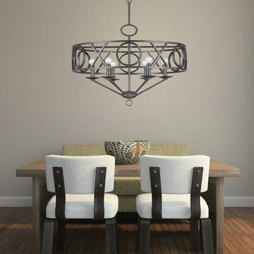 Odette Collection 6-Light 25" English Bronze Chandelier