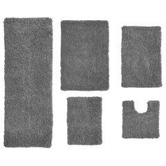 Classy 3-Pc. Bath Mat Set by Home Weavers Inc in Grey (Size 4 Rug Set)