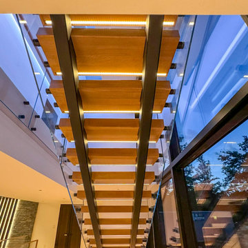 Project #126 | Contemporary Staircases with Integrated LEDs & Glass Railing