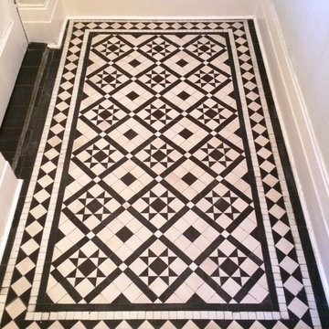 Victorian Black and White Tiles Cleaned and Sealed in Windermere