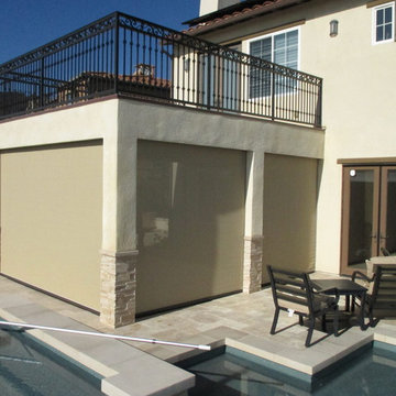 Motorized Power Screen on a California Room in San Clemente, California