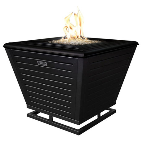 Sunbeam Pyramid Modern Style Steel Metal Fire Pit in Black Finish