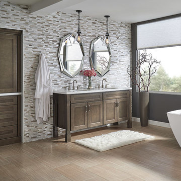 Homecrest Cabinetry: Large Bathroom with Double Vanity
