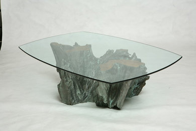 Custom Reclaimed Wood & Silver Copper Metal Table