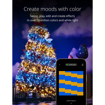 Twinkly Indoor/Outdoor App-Control LED Lights String with 600 RGB+W LEDs, 157