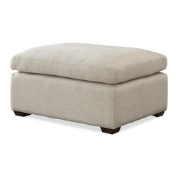 Haven Belgian Linen Upholstered Ottoman - Footstools And Ottomans