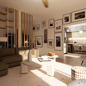 GELIN | 50M²- Rénovation rez-de-chaussée, entrée, cuisine, salon, salle à manger