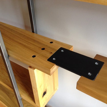 Modern Wood and Steel Floating Shelf Installation