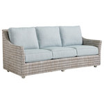 tommy Bahama - Seabrook Outdoor Sofa by Tommy Bahama - The Seabrook Outdoor Sofa by Tommy Bahama offers a herringbone pattern of all-weather wicker in blended tones of ivory, taupe, and gray.