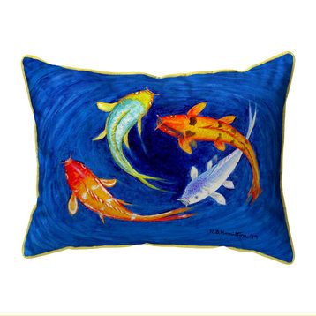 Betsy Drake Swirling Koi Extra Large Zippered Pillow 20x24