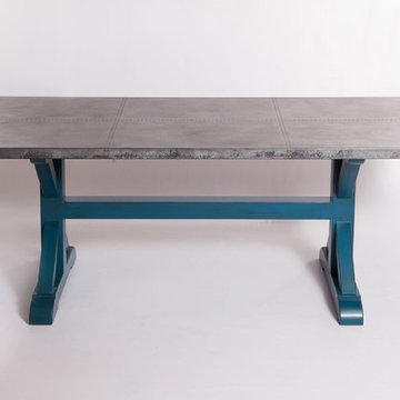 Zinc Farmhouse Table by Barrio Antiguo in Houston