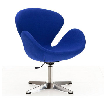 Raspberry Adjustable Swivel Chair, Blue and Polished Chrome