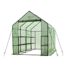 Ogrow® Deluxe Walk-In Greenhouse, 2 Tier, 12 Shelf, Green Cover