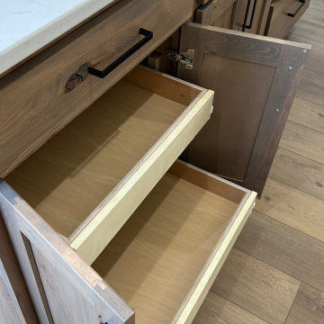 Shoji White and Rustic Beech Almond Kitchen Design