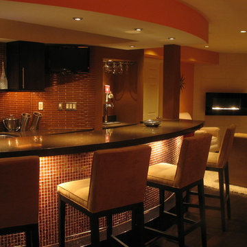 Modern Lounge, Bar and Media Room