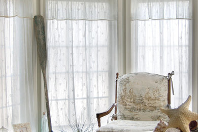 Living room - coastal living room idea in Boston