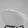 Mid Century Upholstered Cup Chair, White