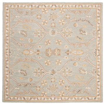 Safavieh Blossom Collection BLM701 Rug, Slate/Beige, 6' Square