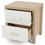 Modern Bedside Table With Oak Finished Frame and 2 White Storage Drawers