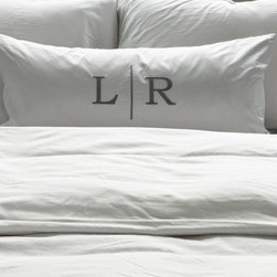 410 Thread Count Percale Grey Calvin Monogram Cushion - Sheets