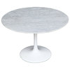 Flower Marble Table 60", White