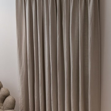 Relaxed elegance of linen on West London garden doors
