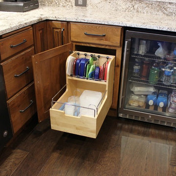 Rural Kewanee Kitchen Remodel With Rustic Beech Cabinets and White Sand Granite