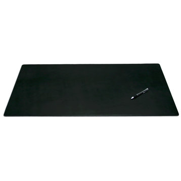 P1012 Black Leather 34"x20" Desk Mat Without Rails