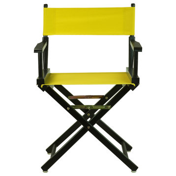 18" Director's Chair With Black Frame, Yellow Canvas