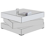 Meridian Furniture - Haven Coffee Table - Bring home this Haven coffee table to add a distinctly modern look to your living room or den. This eye-grabbing coffee table from Meridian Furniture features a triple-stacked platform design in a square shape for a geometric look that's more like a piece of fine sculpture than the true utilitarian item it truly is. The surfaces of the table are mirrored, adding a light, airy touch to your space and giving it a beautiful aesthetic in contemporary decor.