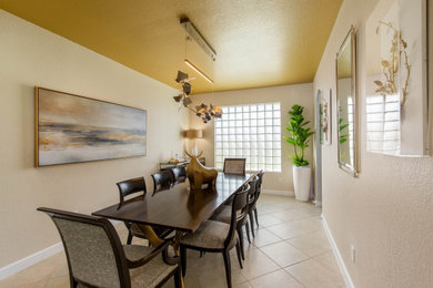 Transitional dining room photo in Miami
