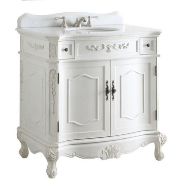 36" classic style antique white Fairmont Bathroom Sink Vanity BC-3905W-AW-36