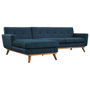 Modway Engage Left-Facing Sectional Sofa, Azure