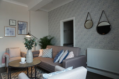 Design ideas for a contemporary living room in Hampshire.