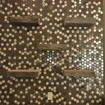 Hexagon Mosaic on Wine Bar Splash