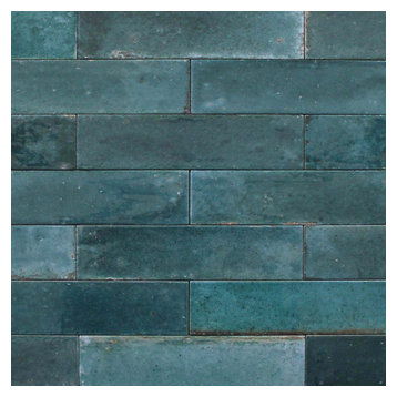 Lume 2"x 9" Glazed Porcelain Subway Tiles - Glossy Blue - 10 Square Feet