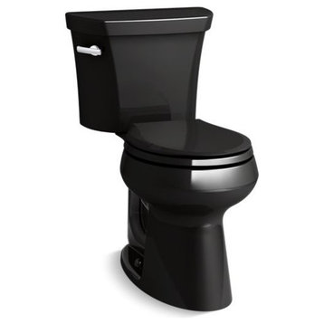Kohler Highline 2-Piece Round 1.28 GPF Toilet With Left-Hand Lever, Black