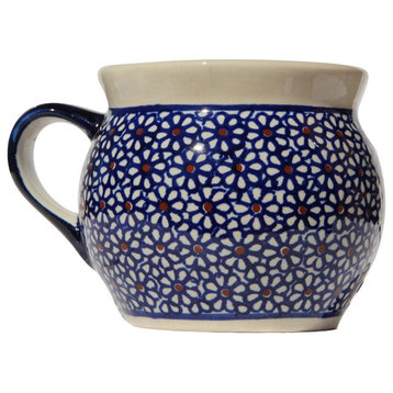 Polish Pottery Potbelly Coffee Mug, Pattern Number: 120