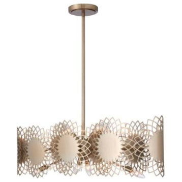 Kalco 516961 Helia 8 Light 38"W Drum Chandelier - Brushed Champagne Gold