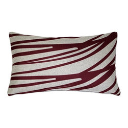 Pillow Decor Ltd. - Pillow Decor - Kukamuka Scandinavian Meri Lumbar Rectangular Pillow 12x19, Red - Decorative Pillows