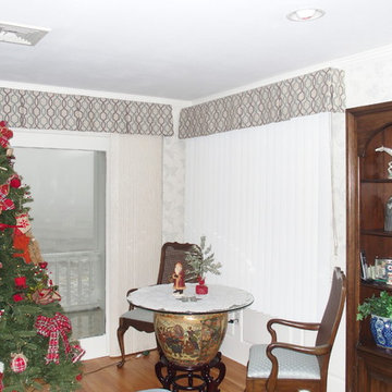 Box Pleat Valances on large windows by the water