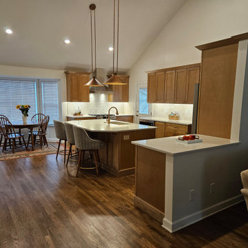 Transitional Kitchen Remodel With New Sandstone Colored Cabinets