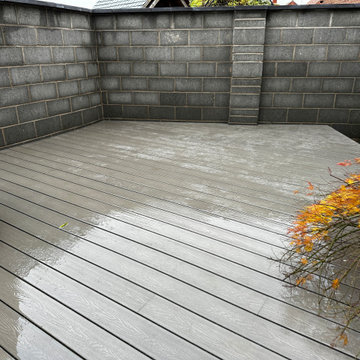 Composite Deck Boarded Out to a Blockwork Corner