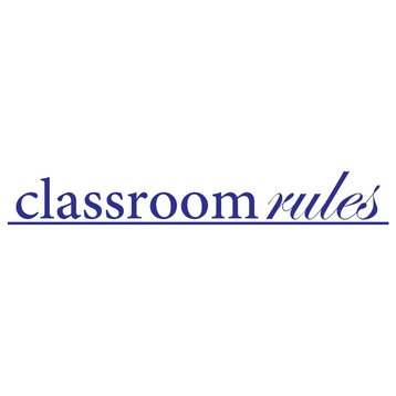 Decal Vinyl Wall Sticker Classroom Rules Quote, Dark Blue