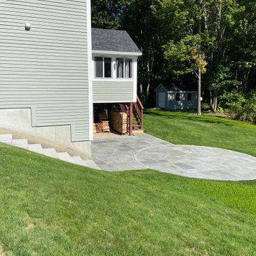 Bluestone Patio with Granite Steps