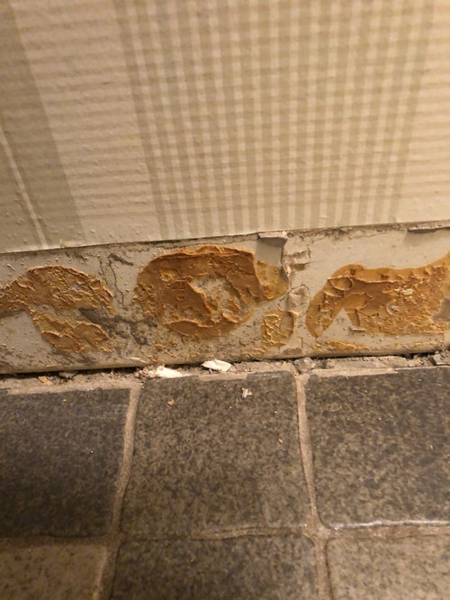 Damaged Drywall after Tile Removal