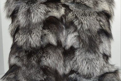 Real Silver Fox sections fur pillow